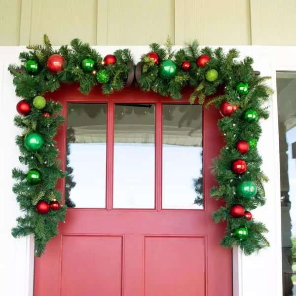 Village Lighting Company 9 ft. Pre-Lit LED Christmas Cheer Garland