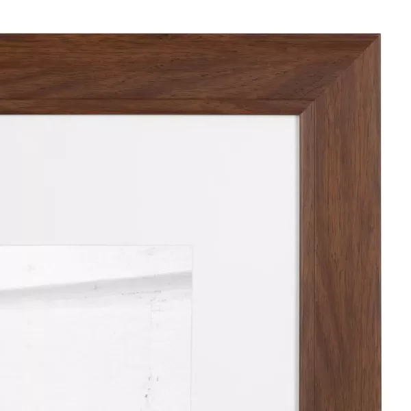 Kate and Laurel Edson 16 in. x 20 in. matted to 11 in. x 14 in. Walnut Brown Picture Frames (Set of 2)