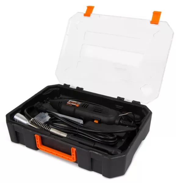 WEN 1 Amp Variable Speed Rotary Tool with 100+ Accessories, Carrying Case and Flex Shaft