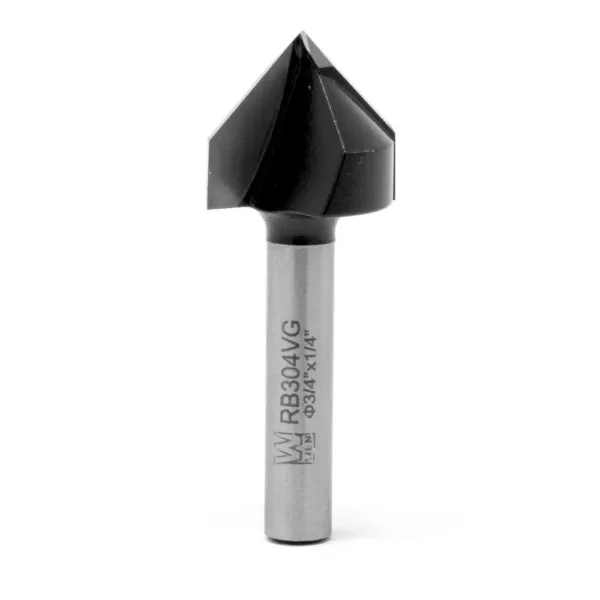 WEN 3/4 in. V-Groove Carbide Tipped Router Bit with 1/4 in. Shank