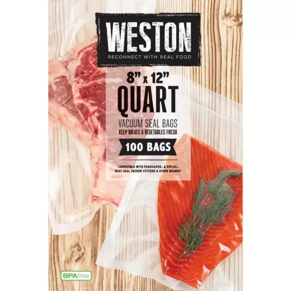 Weston 8 in. x 12 in. Vacuum Bags (100/Bags)