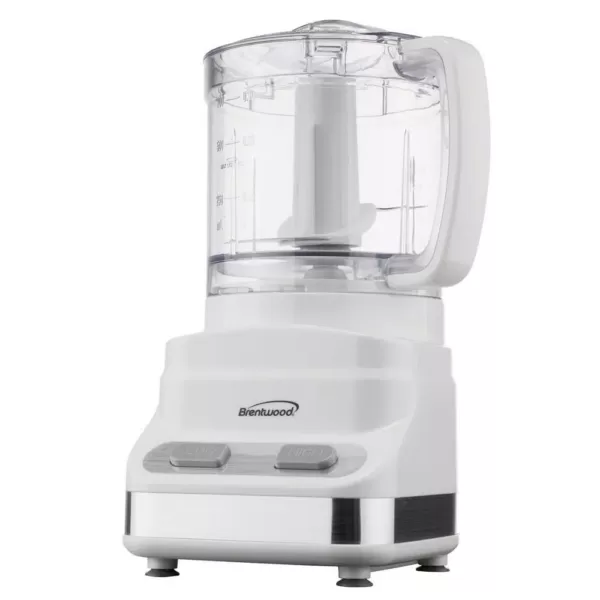 Brentwood Appliances 3-Cup 2-Speed White Food Processor