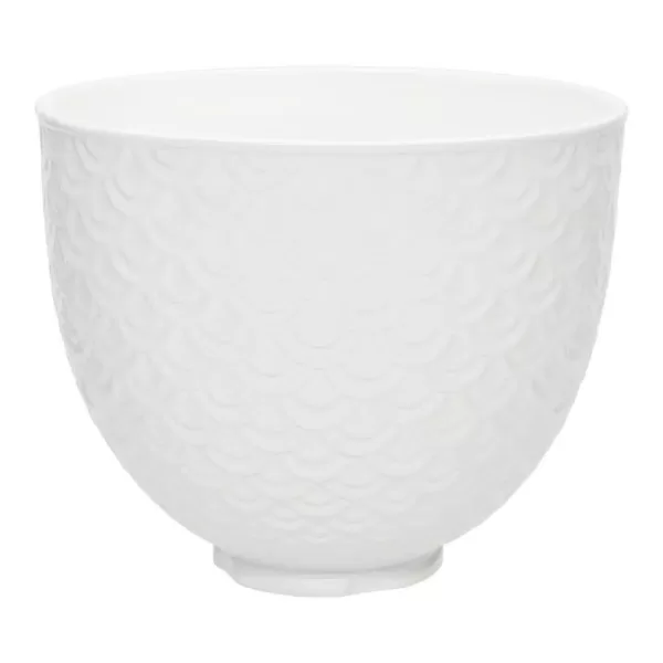 KitchenAid 5 Qt. White Mermaid Lace Textured Ceramic Bowl