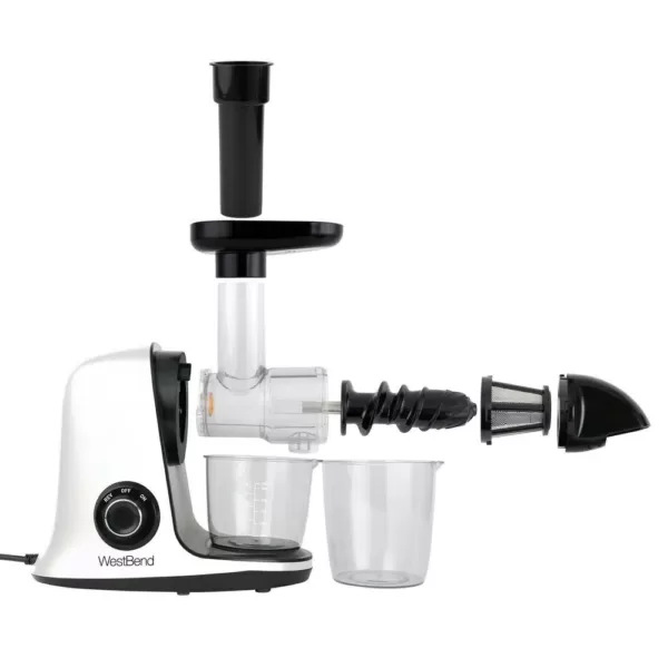 West Bend Cold Press Juicer Extractor Machine, Masticating Slow Juicer Quiet Motor For Juicing Fruits, Vegetables and Greens