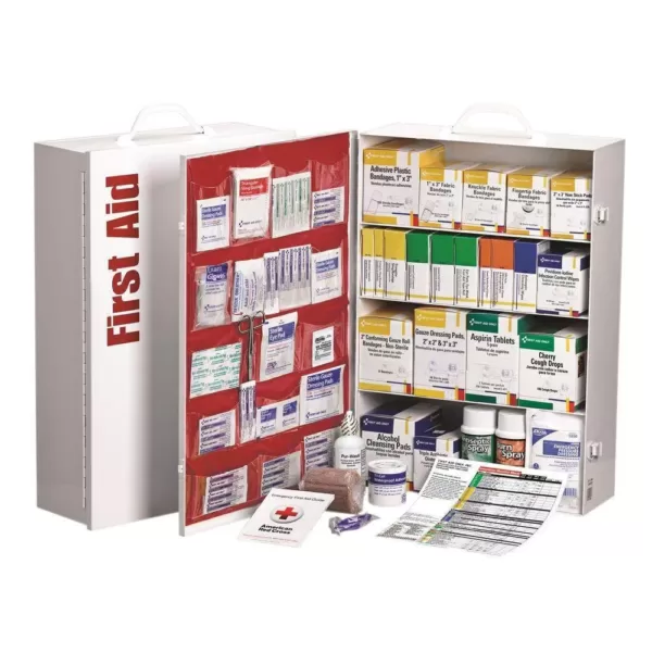 First Aid Only 1060-Piece 4 Shelf Metal Industrial First Aid Kit Station with Pocket Liner