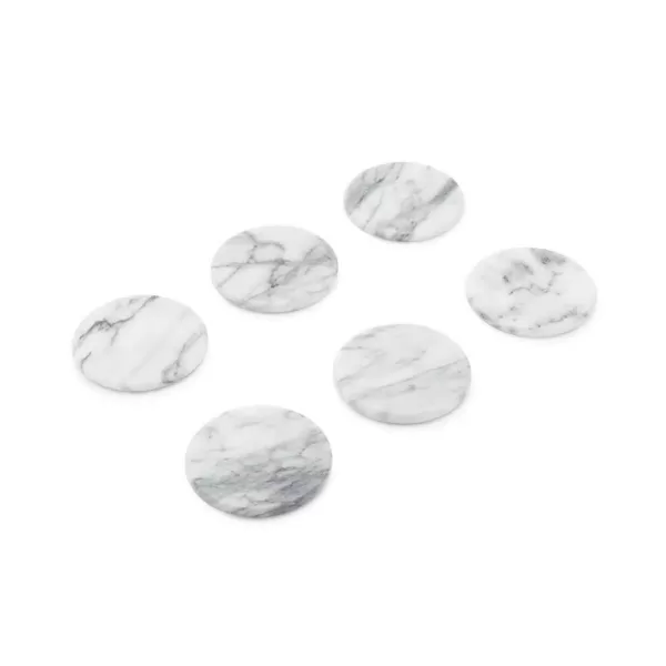 Fox Run White Marble Coaster S/6