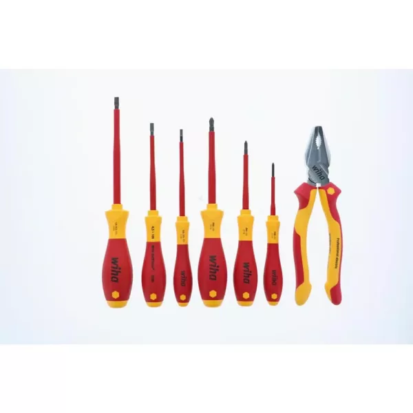 Wiha 7-Piece 8 in. Insulated Screwdriver Set with Lineman's Pliers