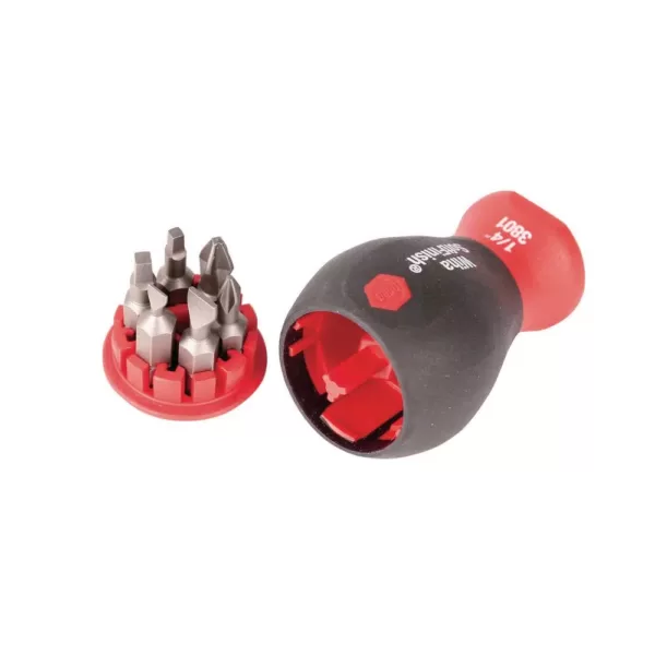 Wiha 6-in-1 Stubby Bit Holder Slotted Phillips Square Set