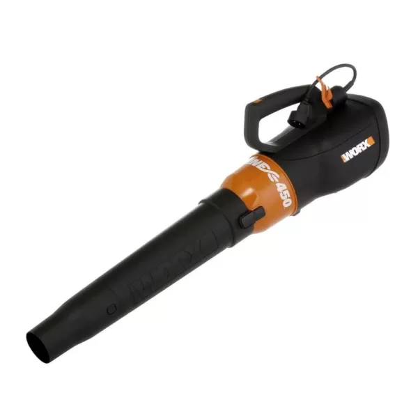 Worx 7.5 Amp, 120 mph, 450 cfm, 2 Speed TURBINE Electric Leaf Blower