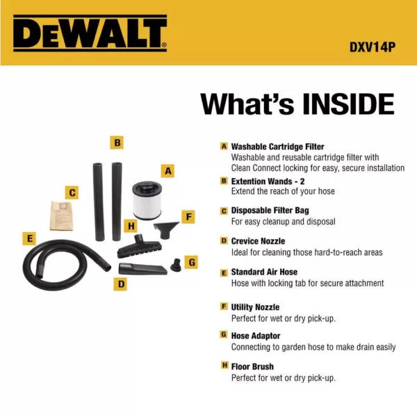 DEWALT 14 Gal. Poly Wet/Dry Vac